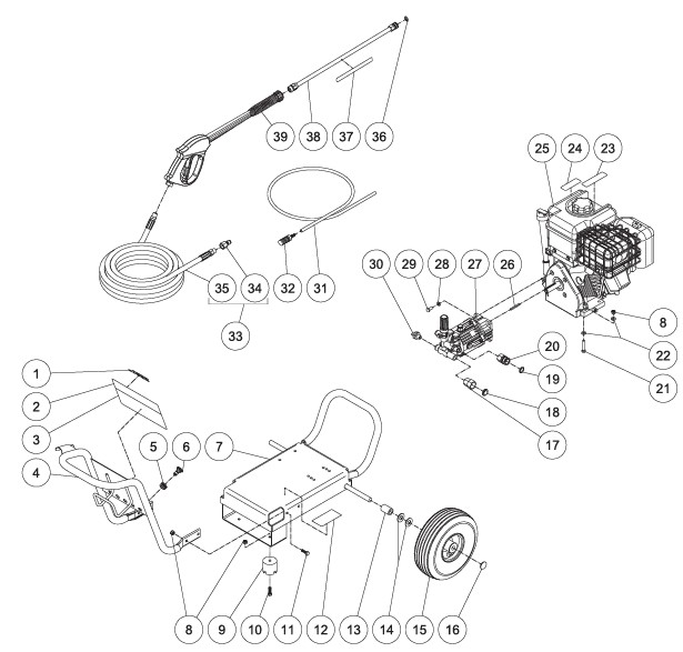 MITM WP-2550 pressure washer parts and manual